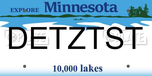 DETZTST Minnesota License Plate