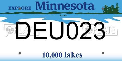 DEU023 Minnesota License Plate