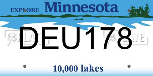 DEU178 Minnesota License Plate