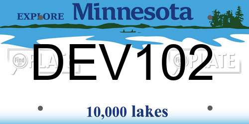 DEV102 Minnesota License Plate