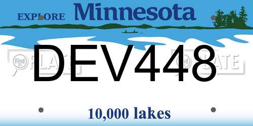 DEV448 Minnesota License Plate
