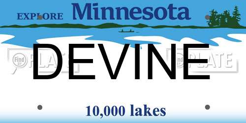 DEVINE Minnesota License Plate