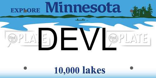 DEVL Minnesota License Plate