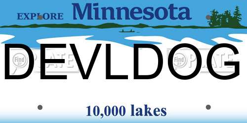 DEVLDOG Minnesota License Plate