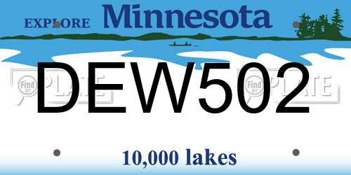 DEW502 Minnesota License Plate