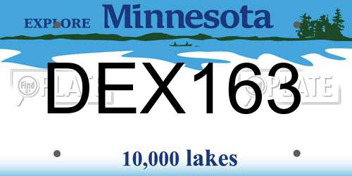 DEX163 Minnesota License Plate