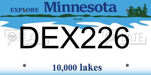 DEX226 Minnesota License Plate