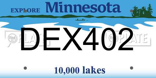 DEX402 Minnesota License Plate
