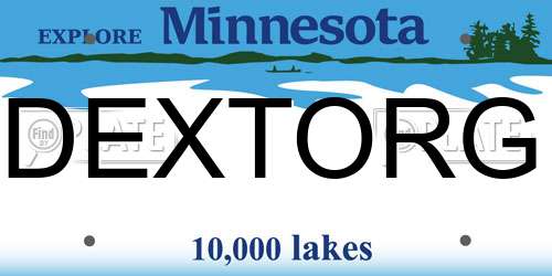 DEXTORG Minnesota License Plate