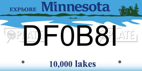 DF0B8I Minnesota License Plate