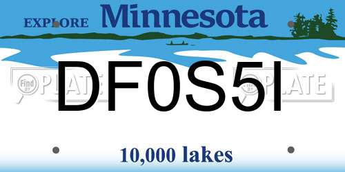 DF0S5I Minnesota License Plate