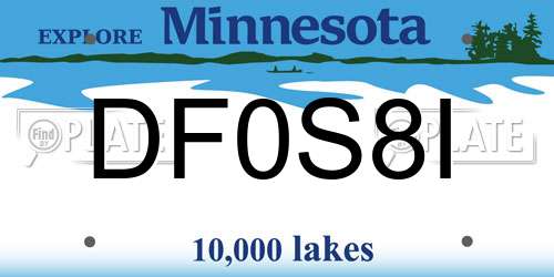 DF0S8I Minnesota License Plate