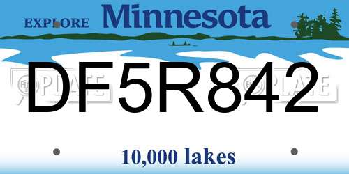 DF5R842 Minnesota License Plate