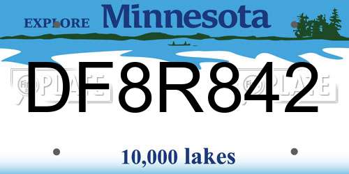 DF8R842 Minnesota License Plate