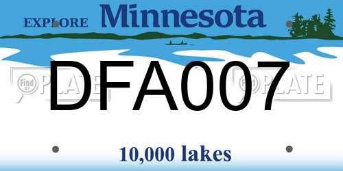 DFA007 Minnesota License Plate