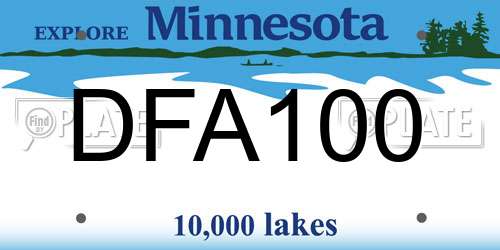 DFA100 Minnesota License Plate