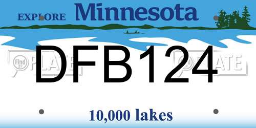 DFB124 Minnesota License Plate