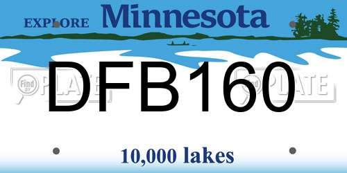 DFB160 Minnesota License Plate