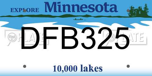 DFB325 Minnesota License Plate