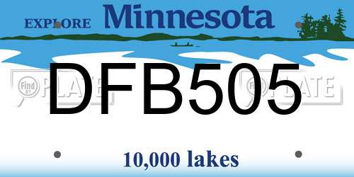 DFB505 Minnesota License Plate