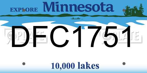 DFC1751 Minnesota License Plate