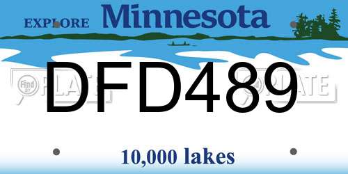 DFD489 Minnesota License Plate