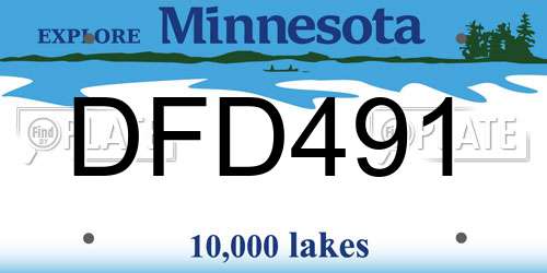 DFD491 Minnesota License Plate