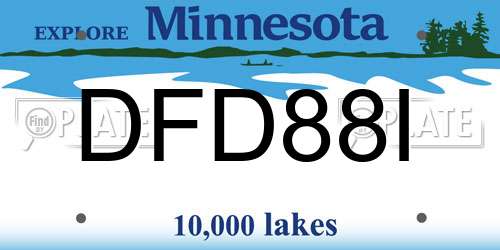 DFD88I Minnesota License Plate