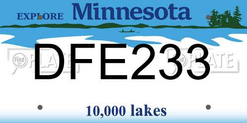 DFE233 Minnesota License Plate