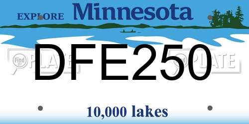 DFE250 Minnesota License Plate