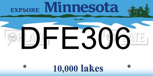 DFE306 Minnesota License Plate