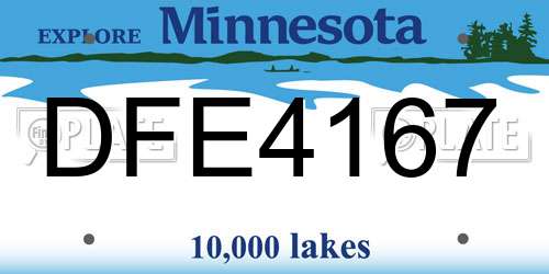 DFE4167 Minnesota License Plate