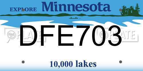 DFE703 Minnesota License Plate
