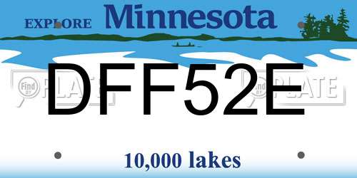 DFF52E Minnesota License Plate