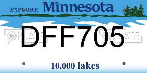 DFF705 Minnesota License Plate