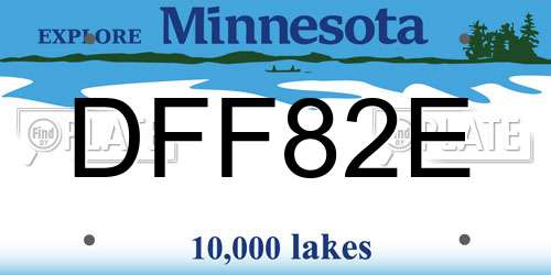 DFF82E Minnesota License Plate