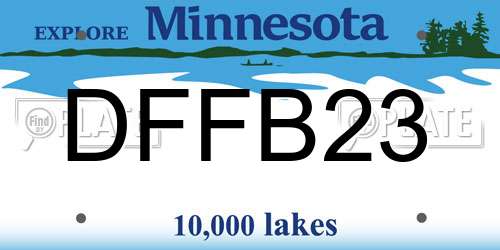 DFFB23 Minnesota License Plate