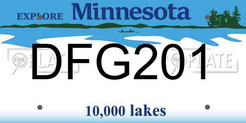 DFG201 Minnesota License Plate