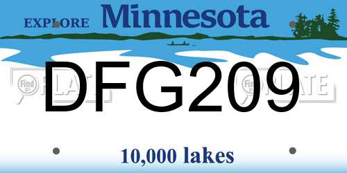 DFG209 Minnesota License Plate