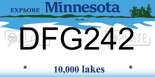 DFG242 Minnesota License Plate