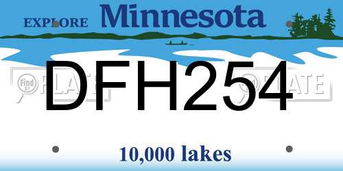 DFH254 Minnesota License Plate