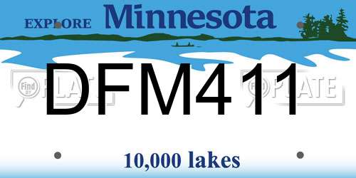 DFM411 Minnesota License Plate