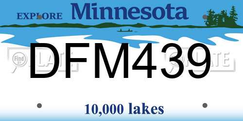 DFM439 Minnesota License Plate