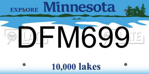 DFM699 Minnesota License Plate
