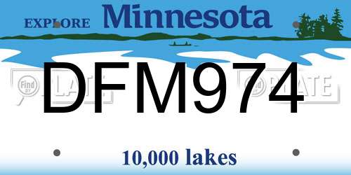 DFM974 Minnesota License Plate