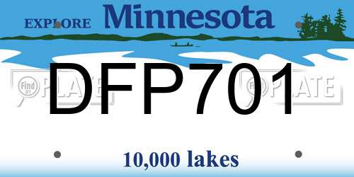 DFP701 Minnesota License Plate
