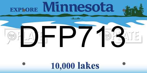 DFP713 Minnesota License Plate