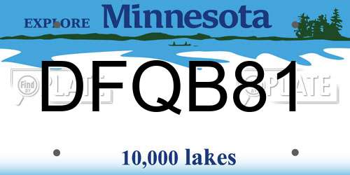 DFQB81 Minnesota License Plate