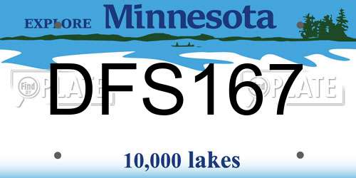 DFS167 Minnesota License Plate