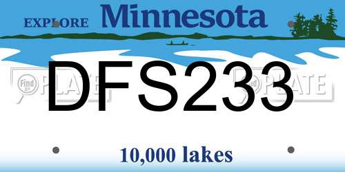 DFS233 Minnesota License Plate